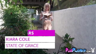Perfect teen model Kiara Cole posed totally naked and touched her pussy