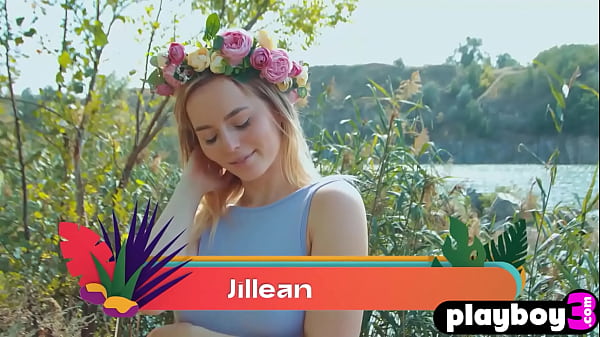 Beautiful teen Jillean showed hot body outdoor after hot striptease action
