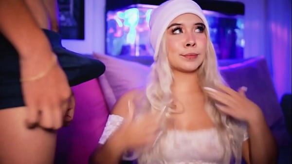 Blonde with a pretty face does a striptease for her fans